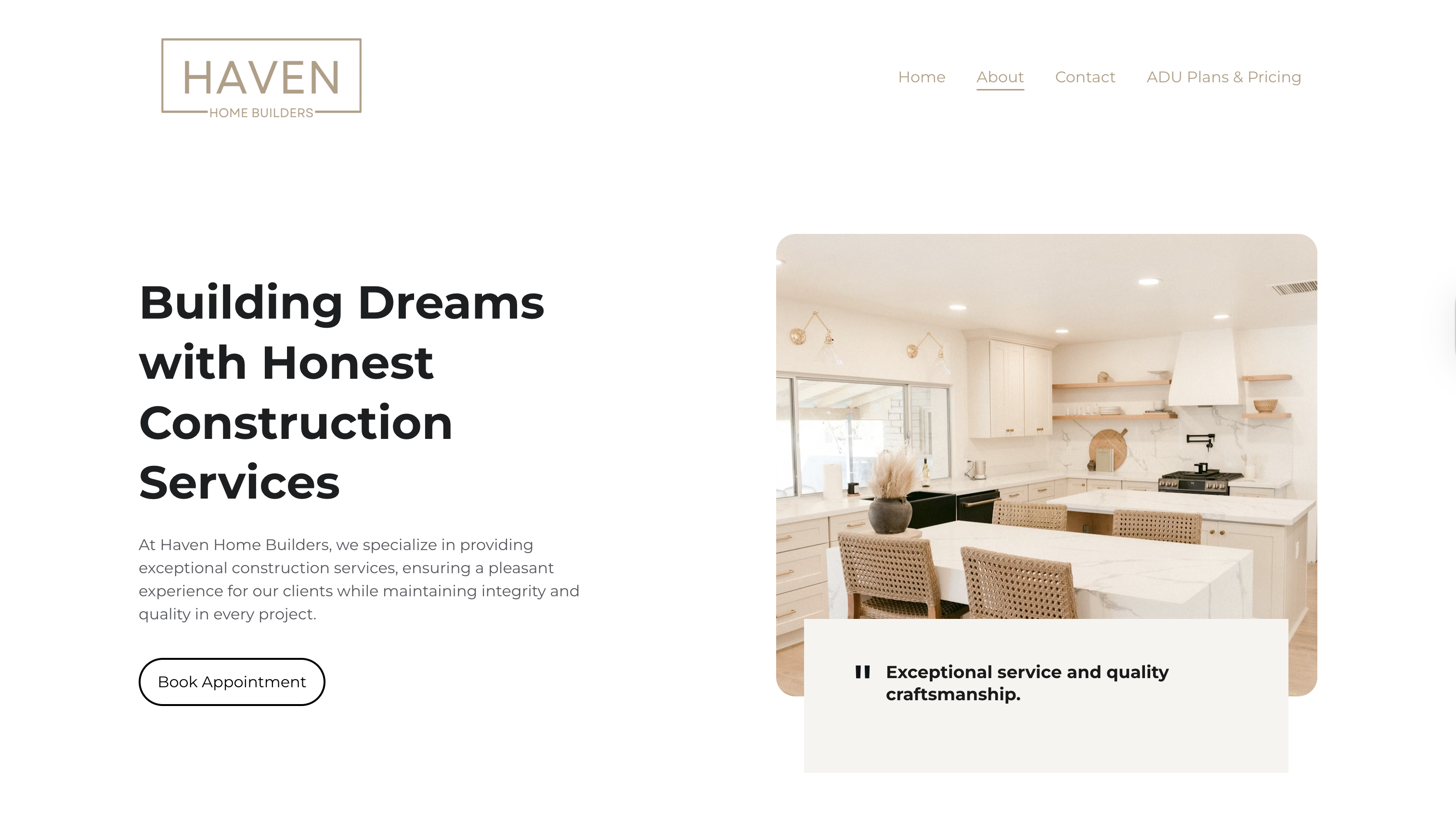 Haven Home Builders Website